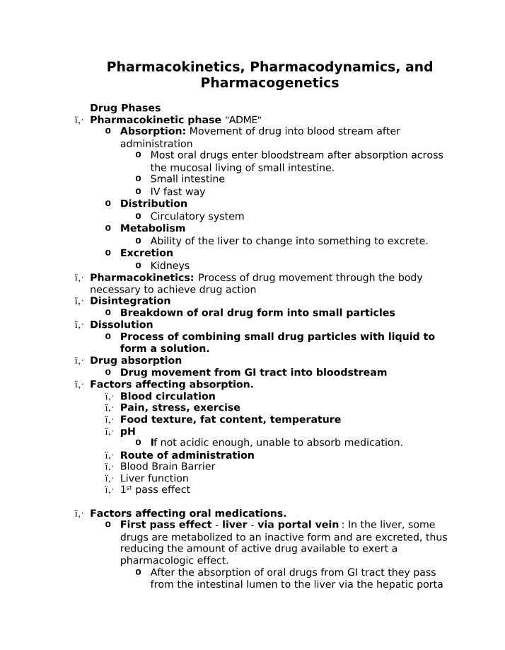 Pharmacokinetics and Pharmacodynamics - The Journey
