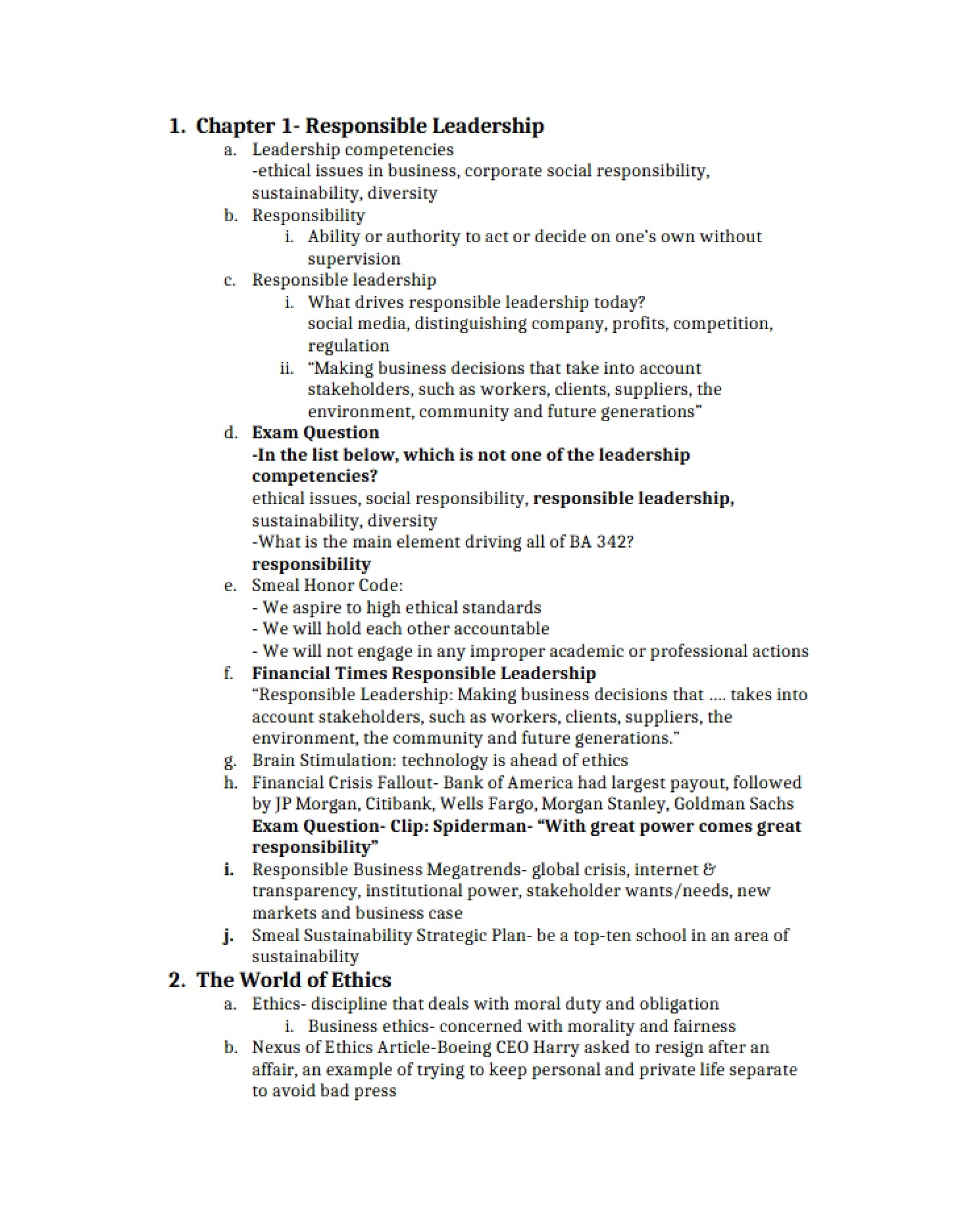 Responsible Leadership First Chapter