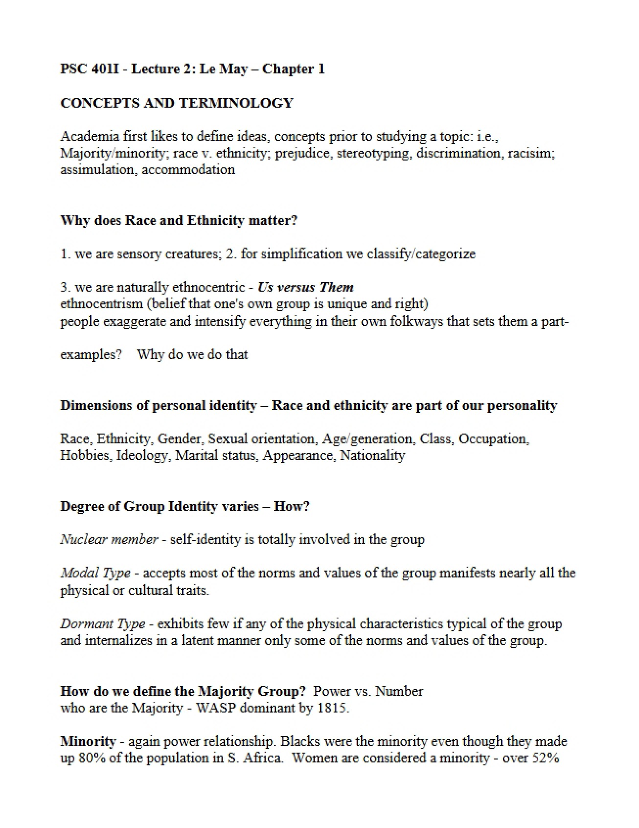 Terminology and Concepts