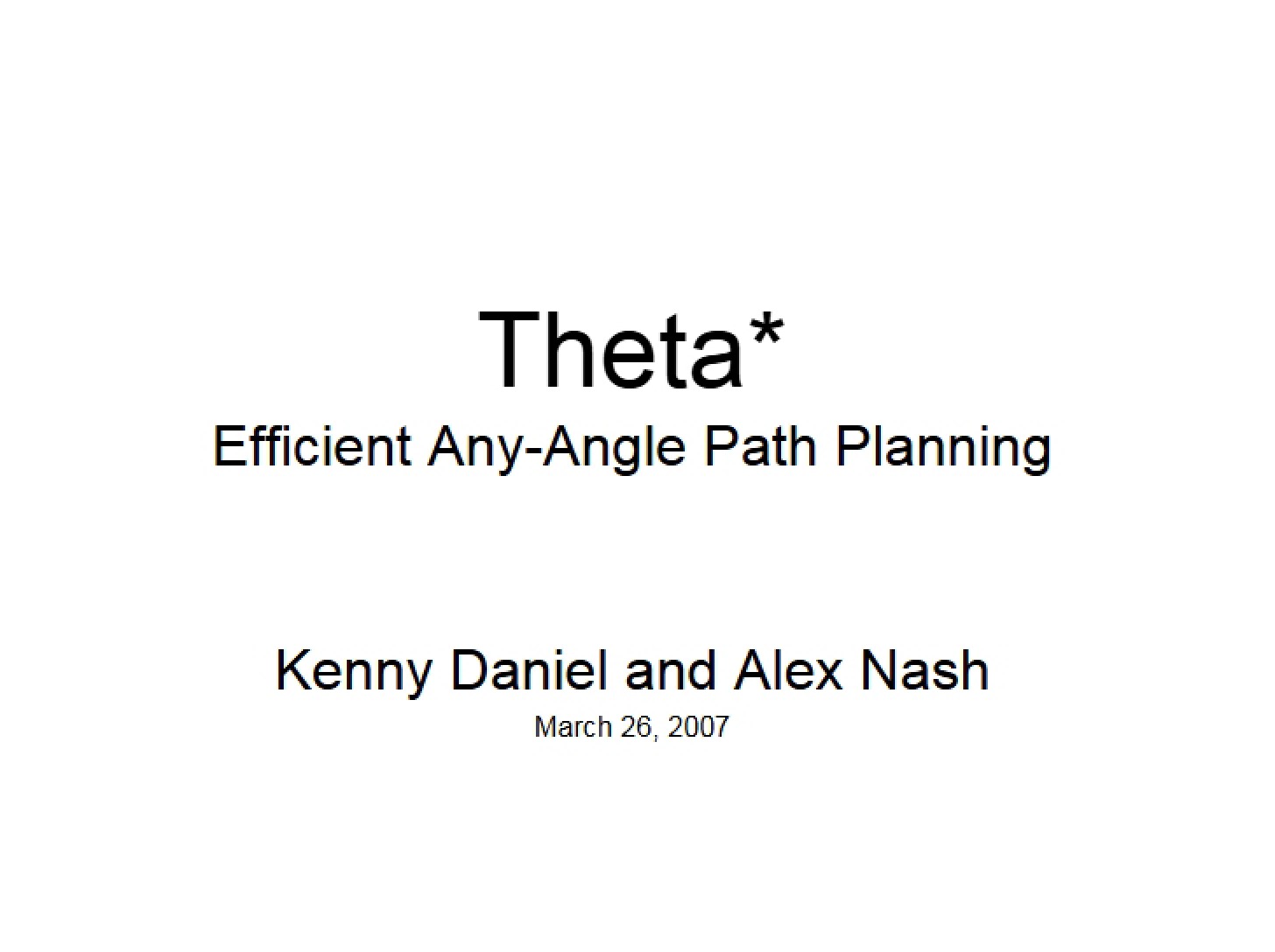 Planning of Paths