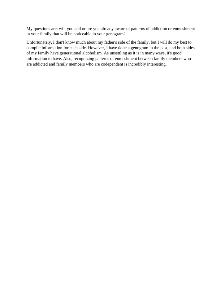 Addiction and Enmeshment Patterns in Families