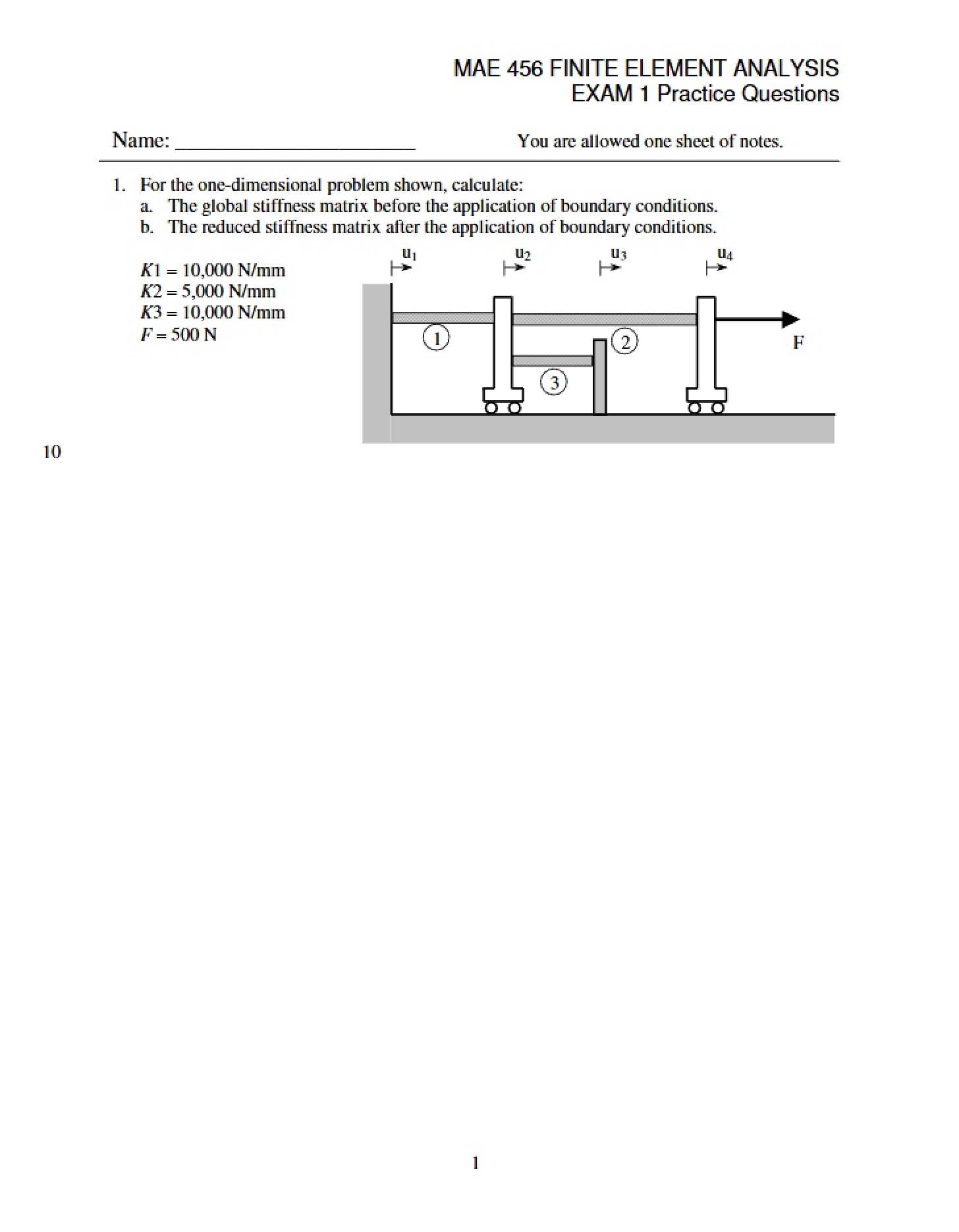 Practice Questions for Exam One