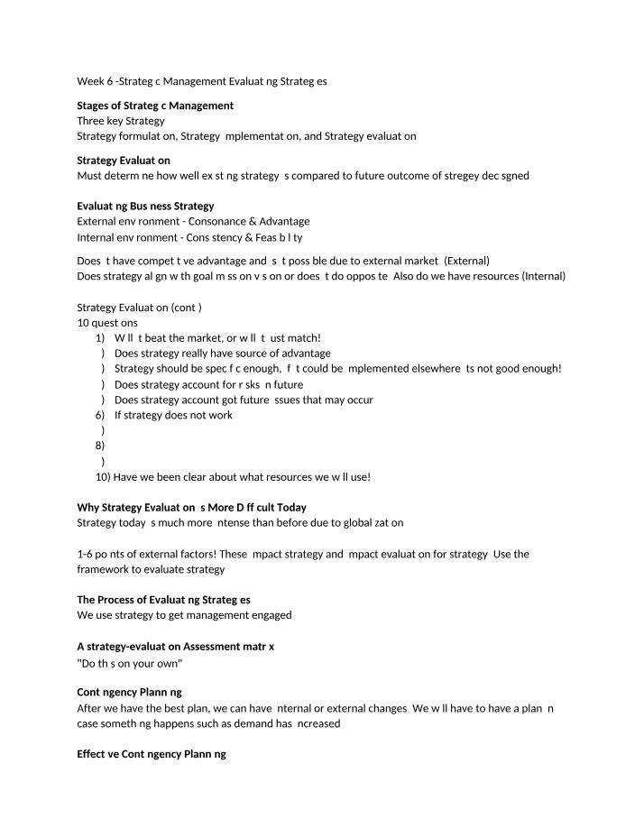 Week 6 - BOD and Foreign Market