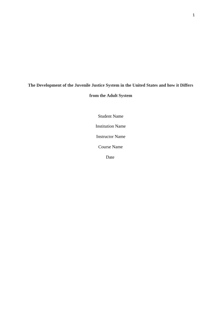 The Evolution of US Juvenile Justice