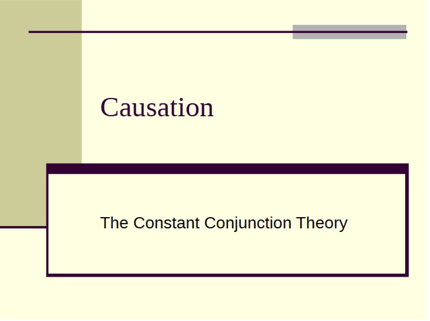 Theory of Constant Conjunction