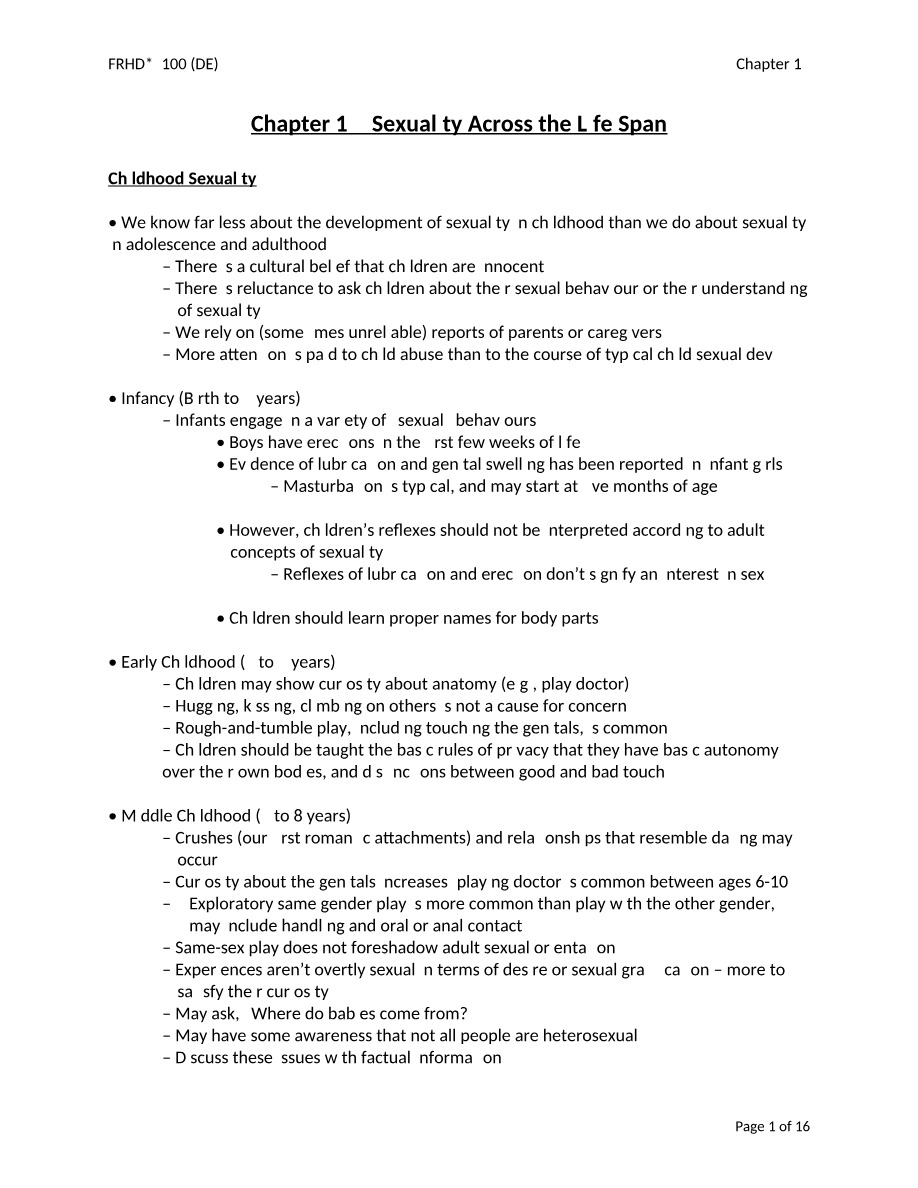 Sexuality Across the Life Span - Chapter 12