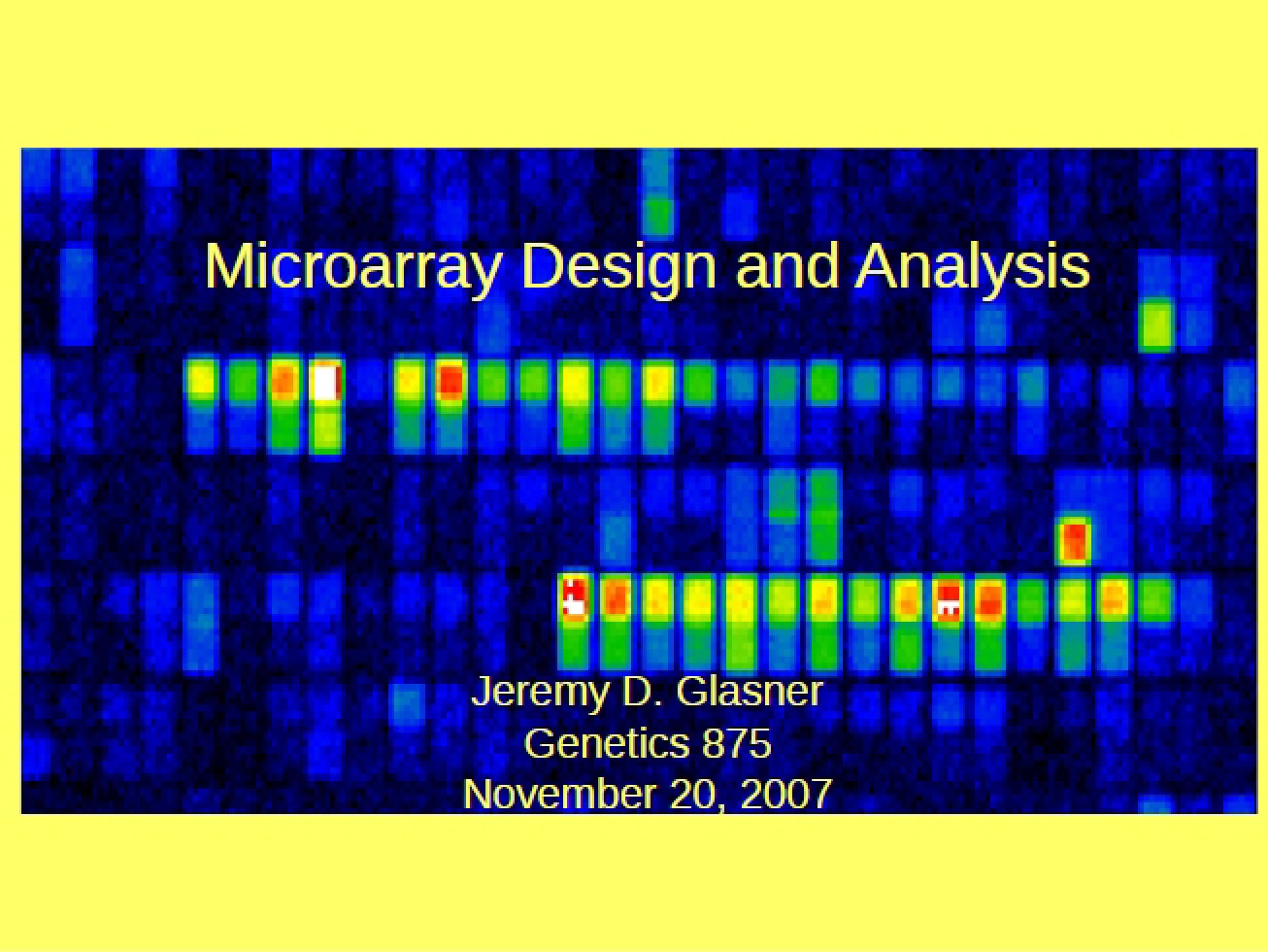 Analysis and Design of Microarrays