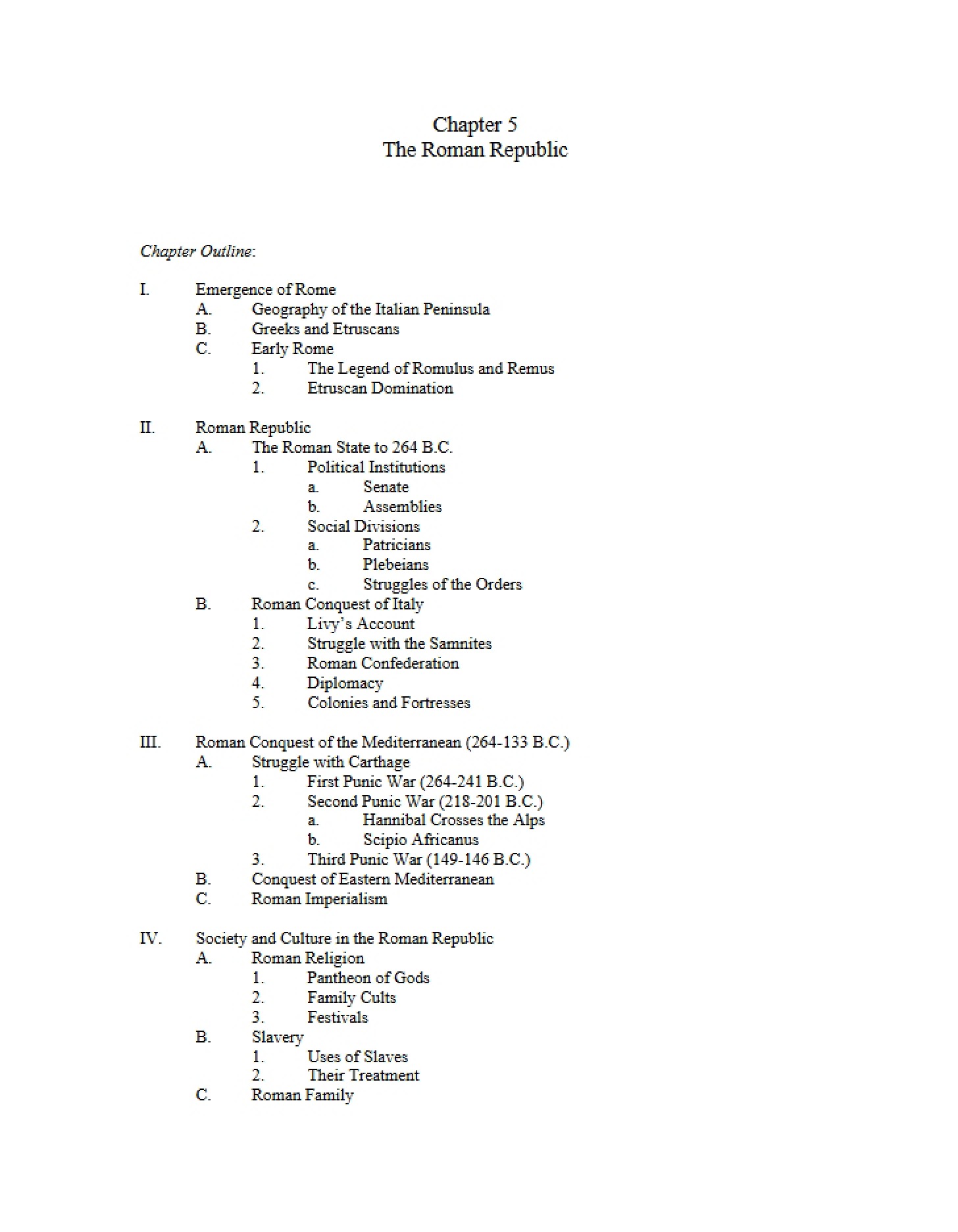 Roman Republic (Chapter 5)