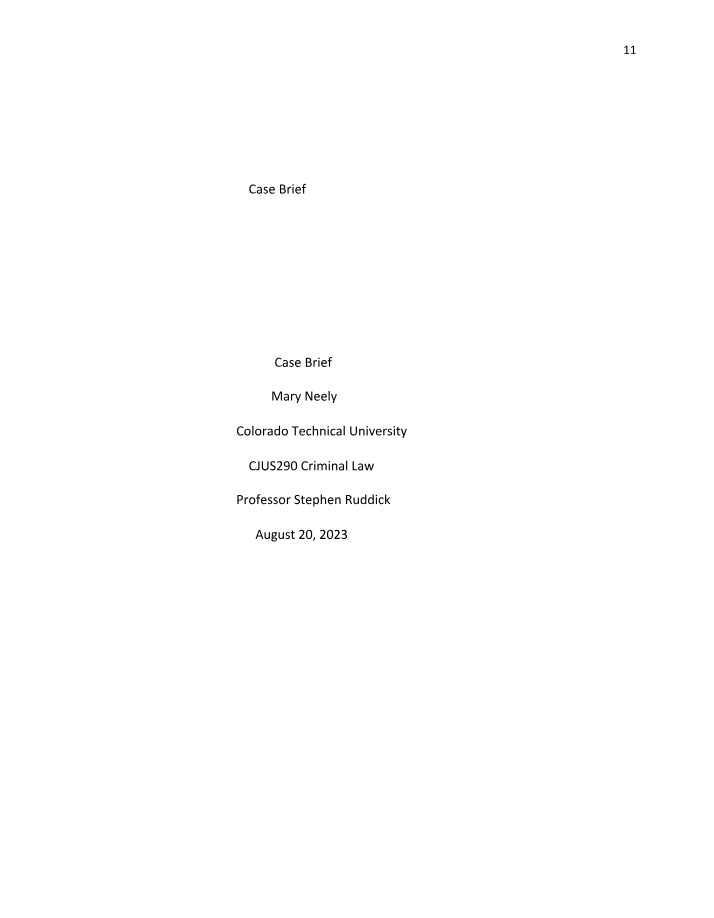 CJUS290 Case Brief