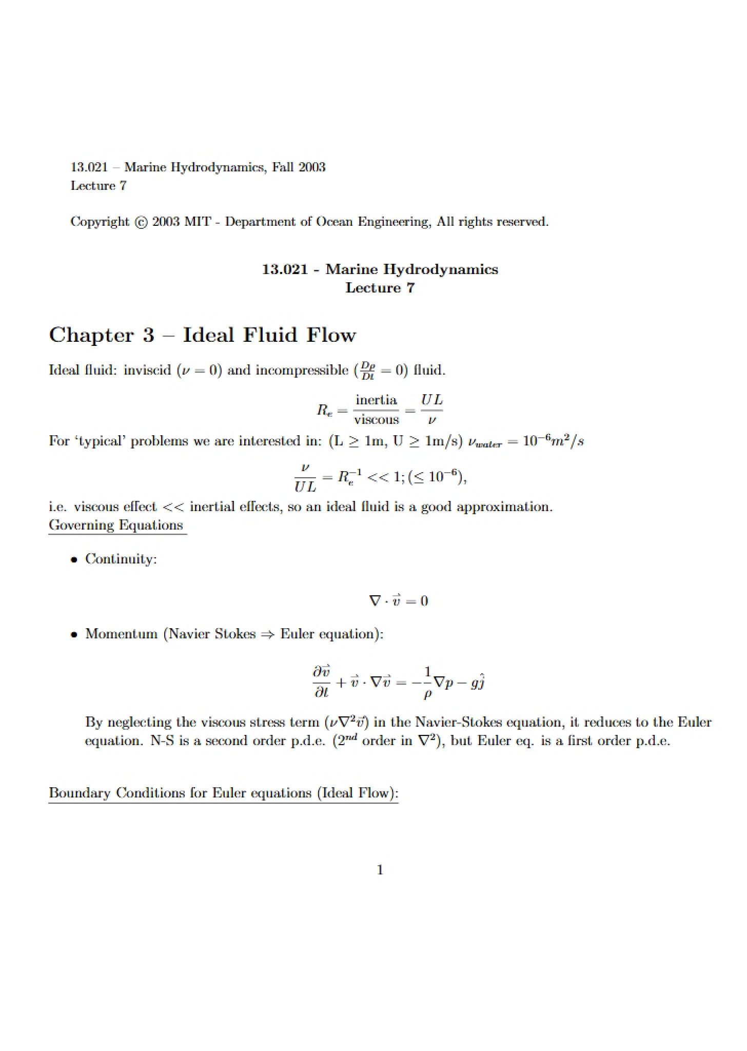 Flow of Ideal Fluids