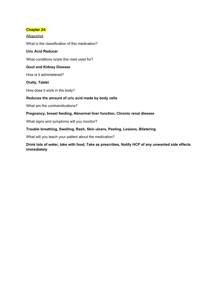 Study Guide for Pharmacology