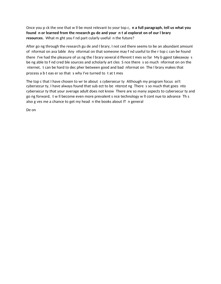 ENGL 110 - Week 2 Discussion