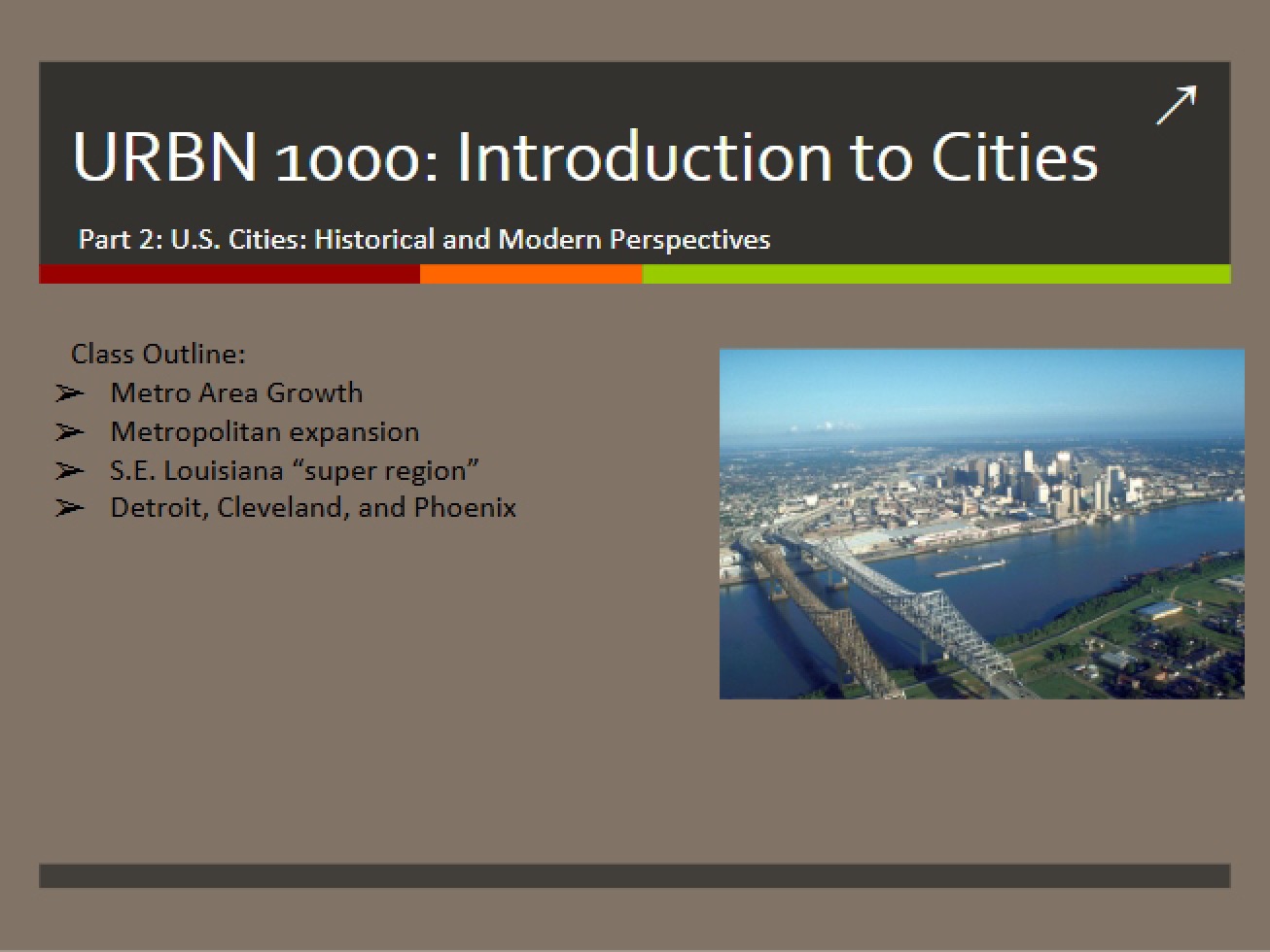 Growth of US Metropolitan Areas Chapter 5