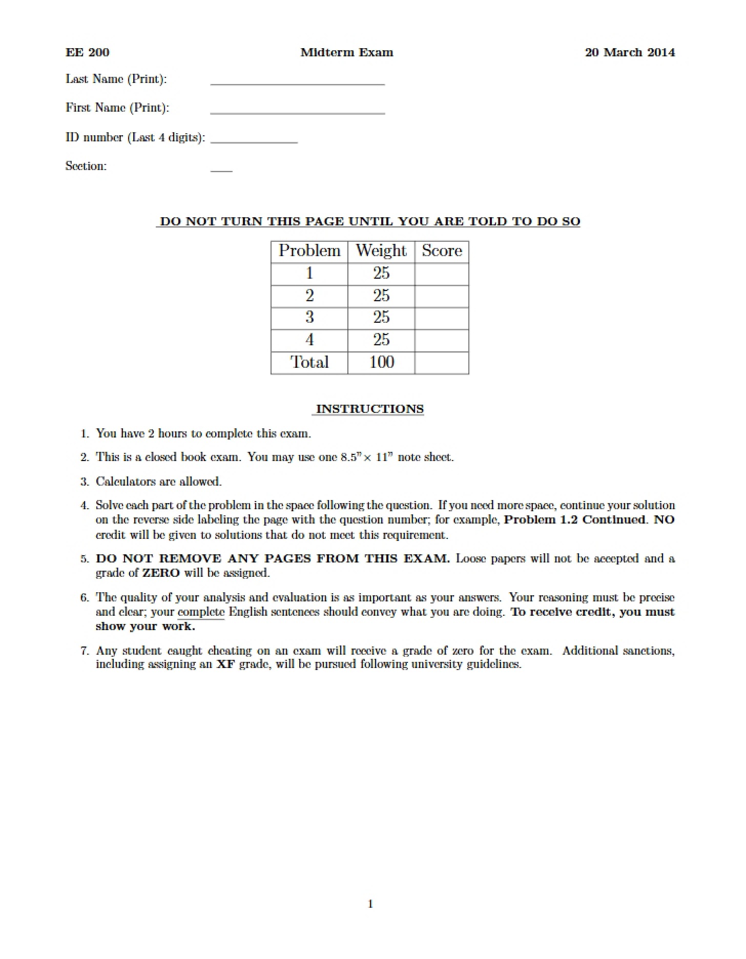 Midterm Spring 2014 - 36 Pages