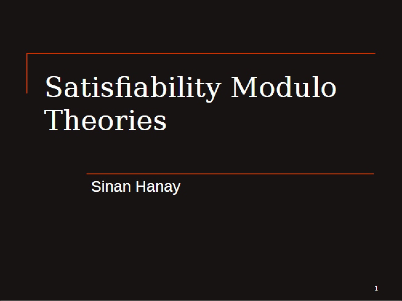 Modulo Theories Satisfiability 1