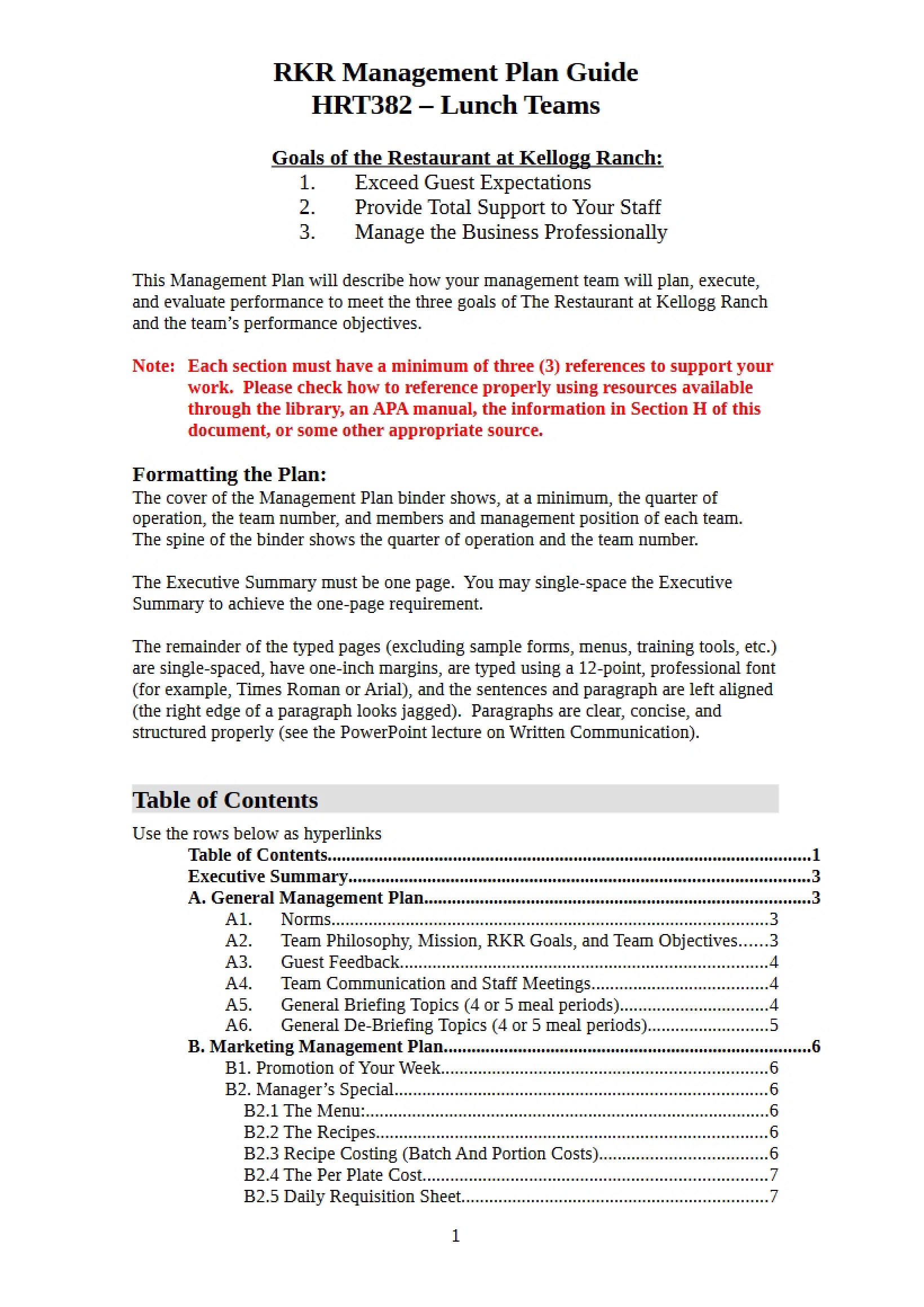 Management Planning Guide