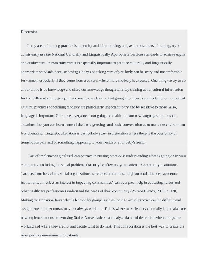 Maternity Care - Culturally and Linguistically Appropriate