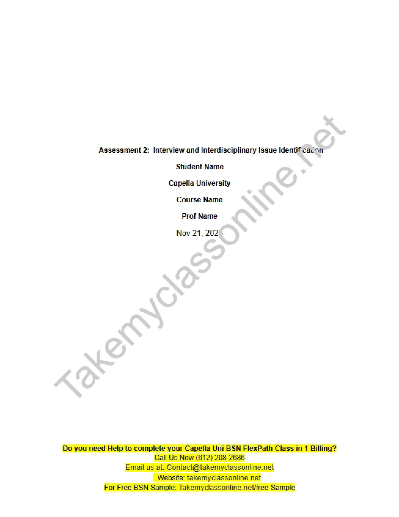 Interdisciplinary Issue Identification and Interview (Assessment 2)