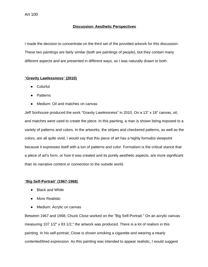 Gravity vs. Lawlessness - Comparing Artworks