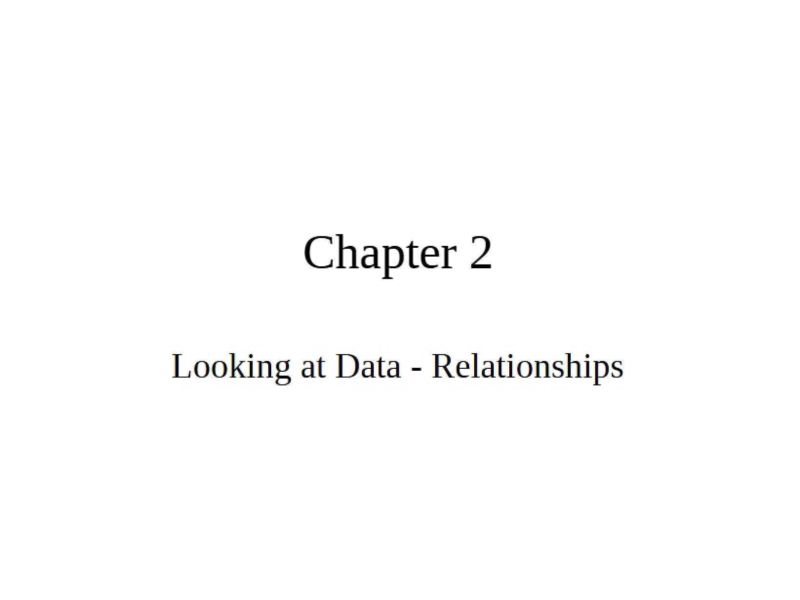 Relationships in Data