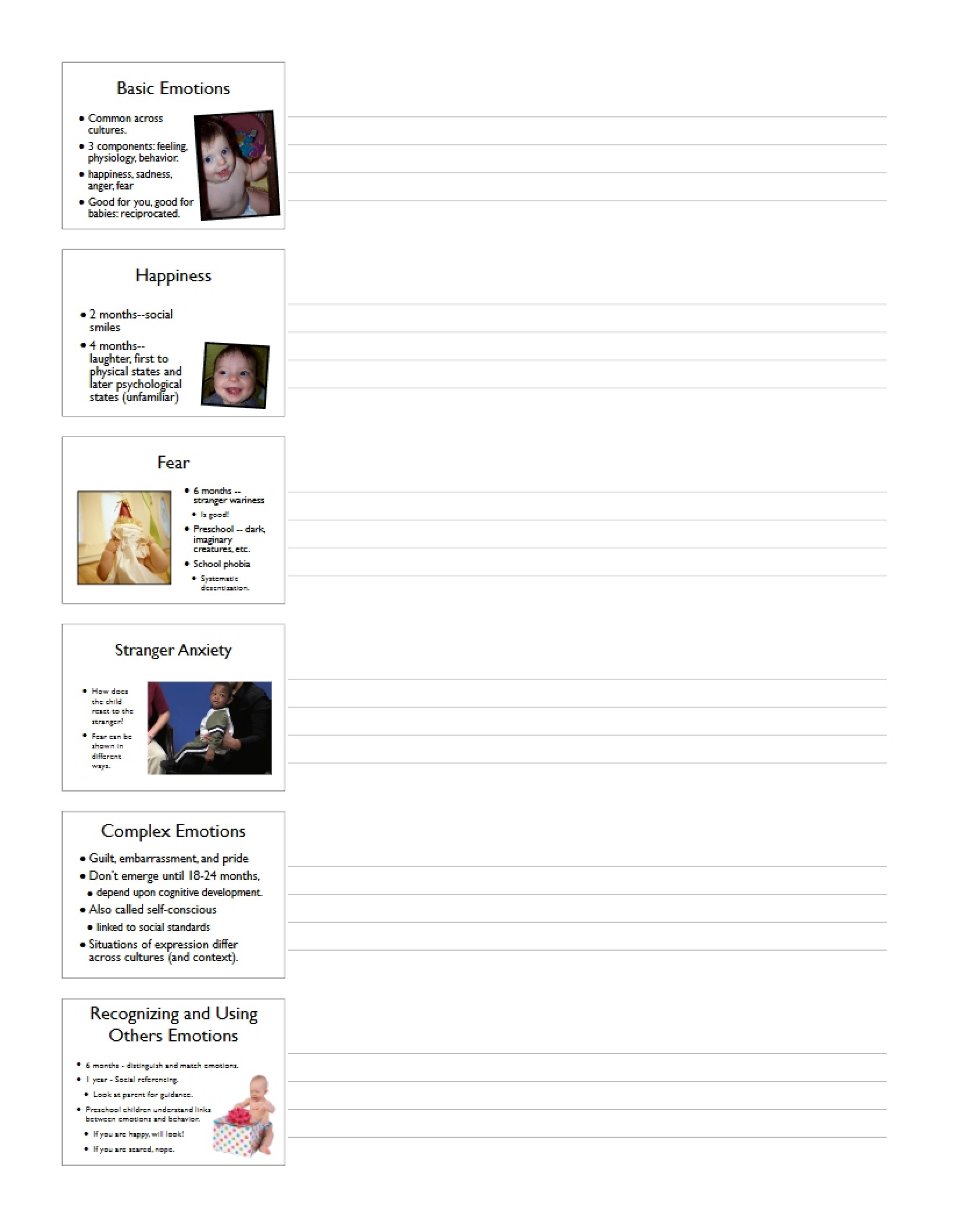 Class Notes for Child Psychology