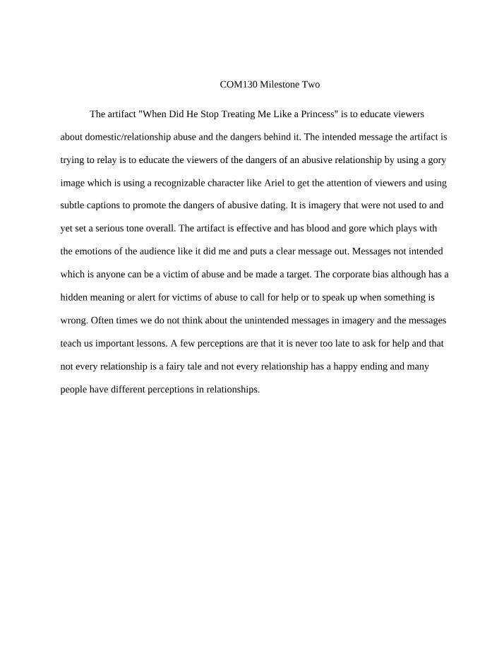 Milestone Two for COM130