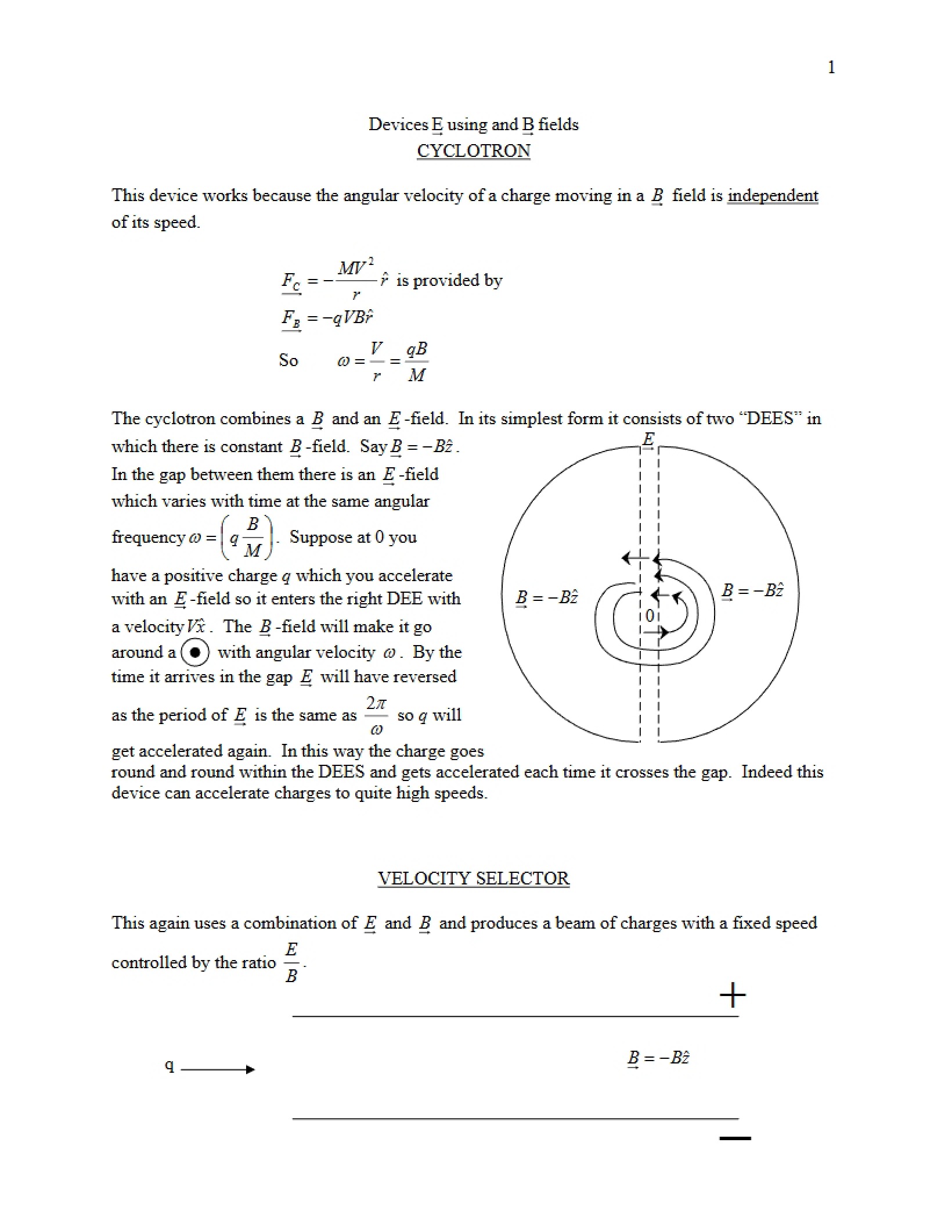 Cyclotron - PHYS 122