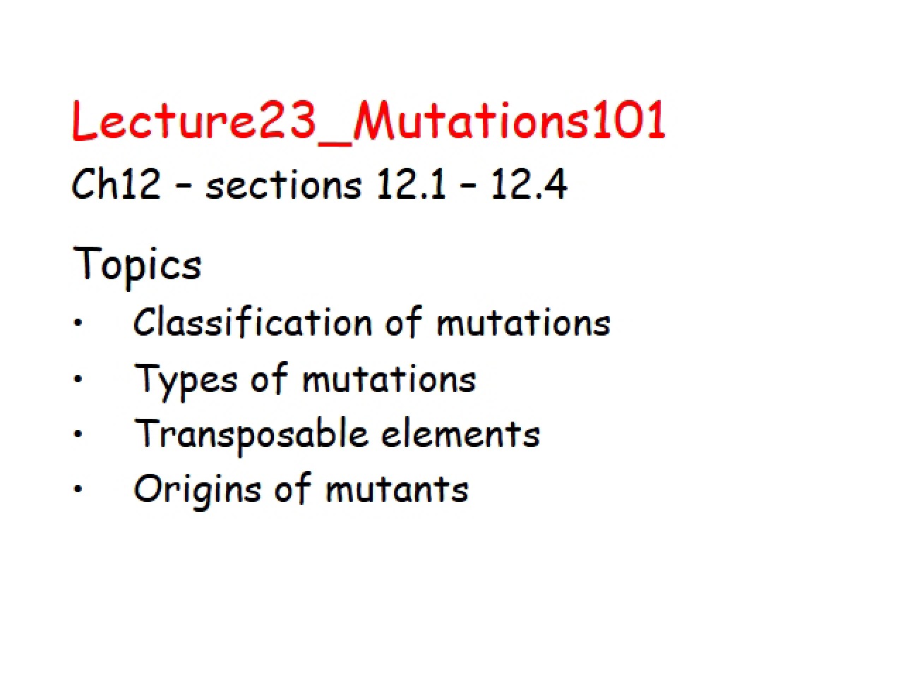Genetic Mutations