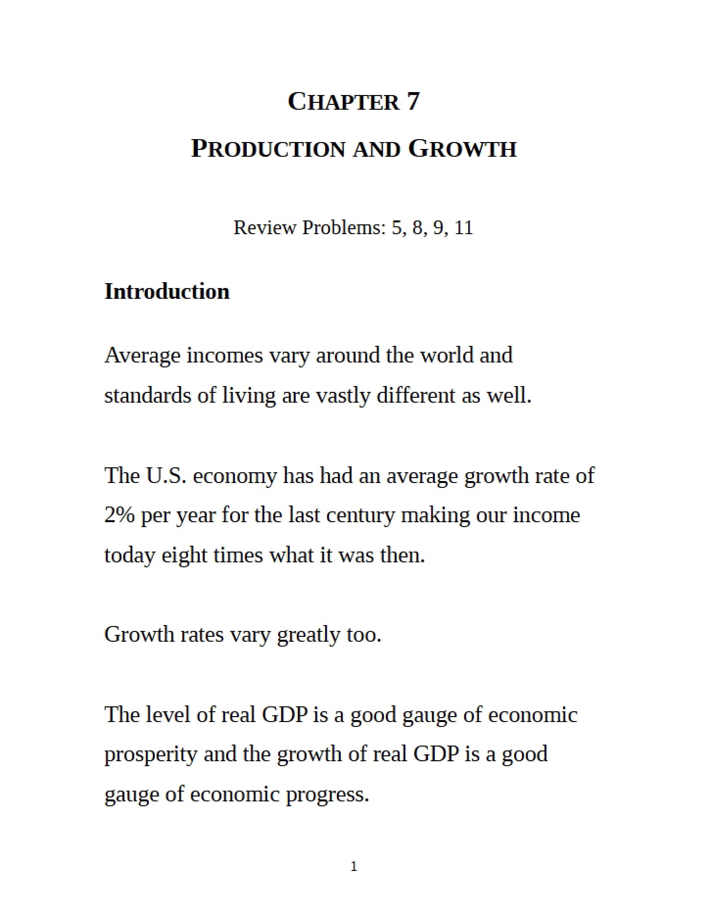 Growth and Production Chapter 7