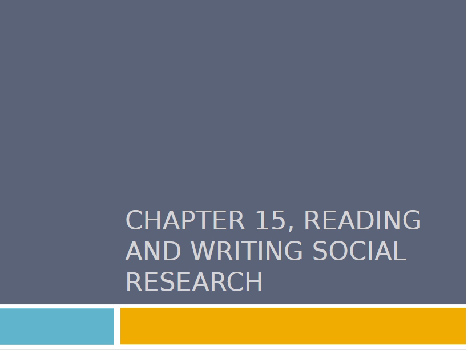 Social Research Reading and Writing