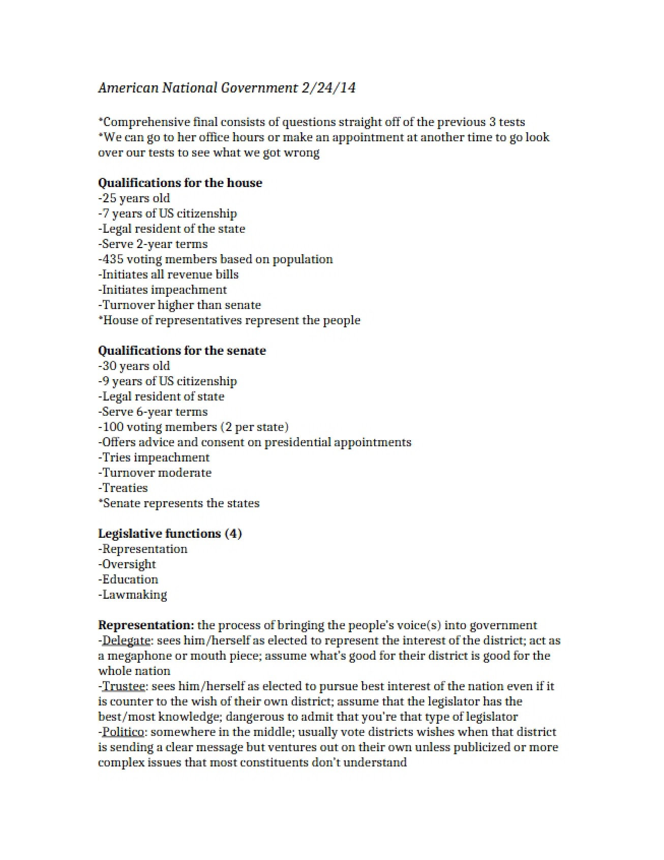 American Government Study Guide