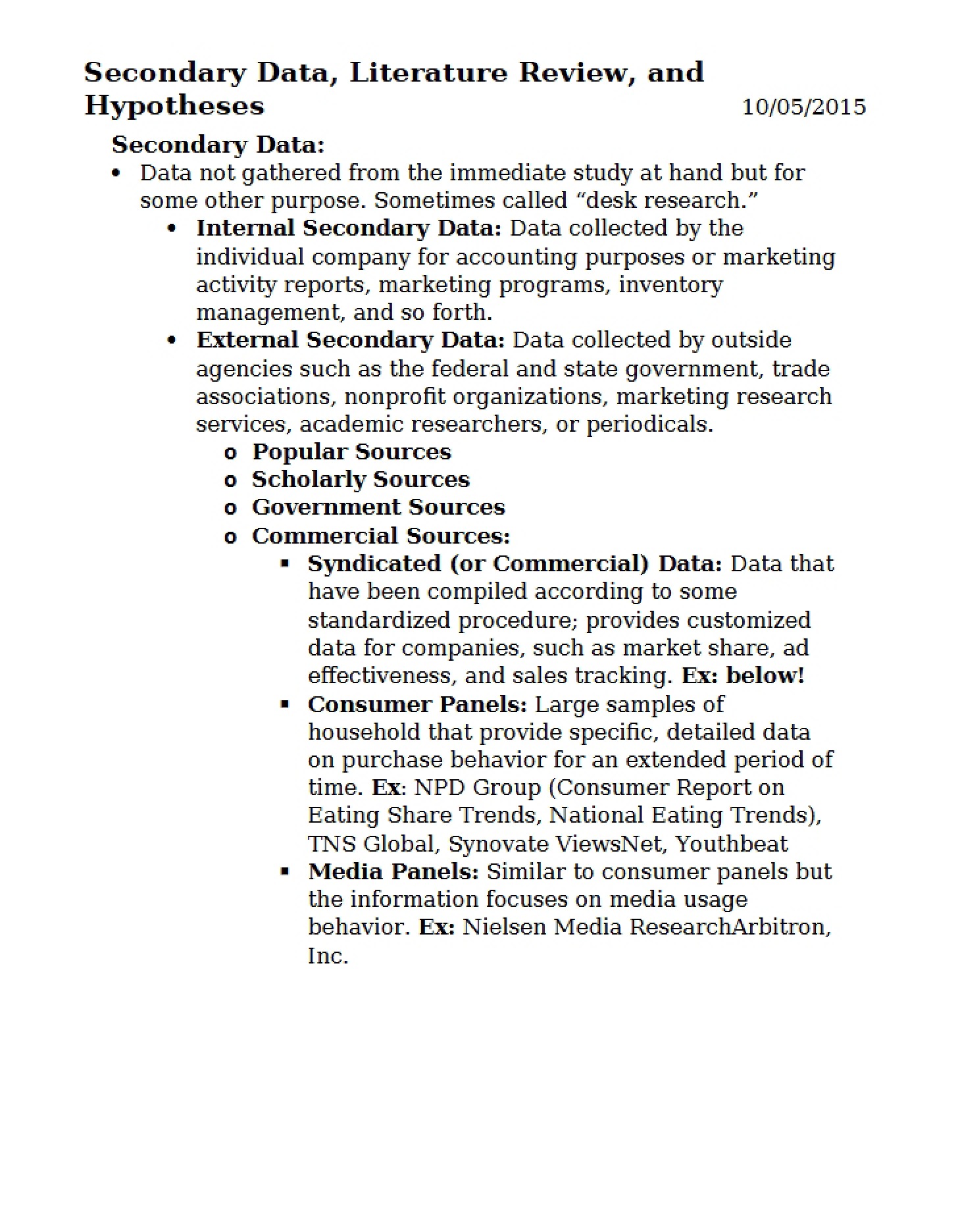 Data from Secondary Sources