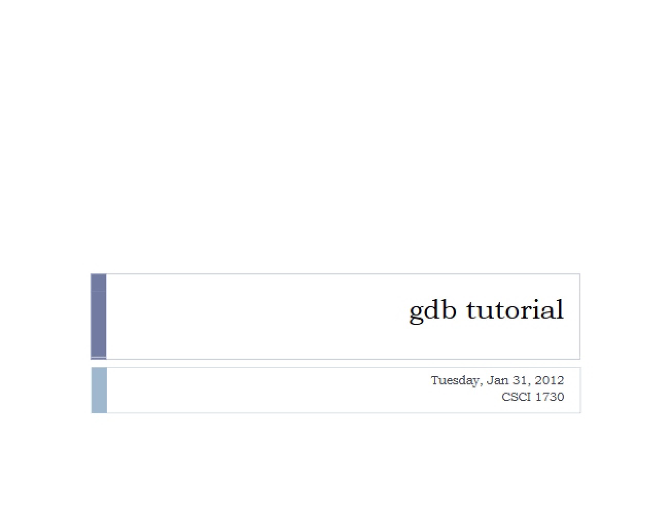 Tutorial on gdb