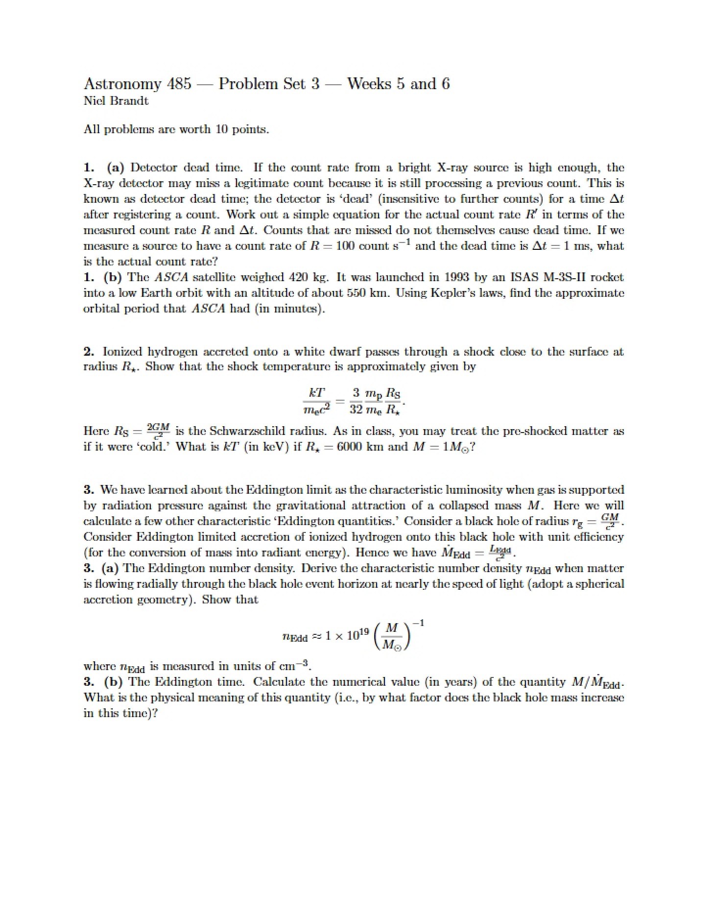 Astronomy 485 Assignment