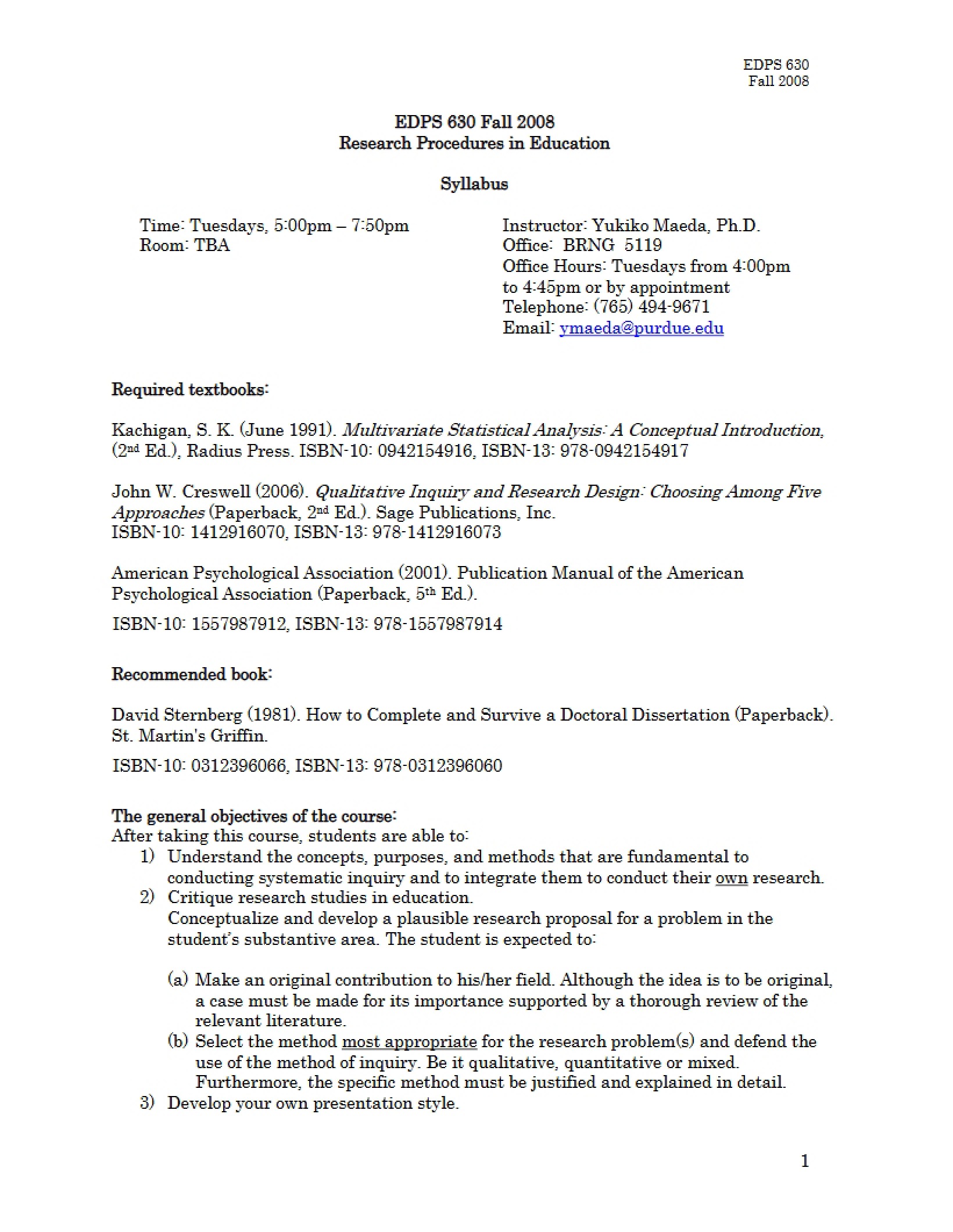 Syllabus - 7 Pages