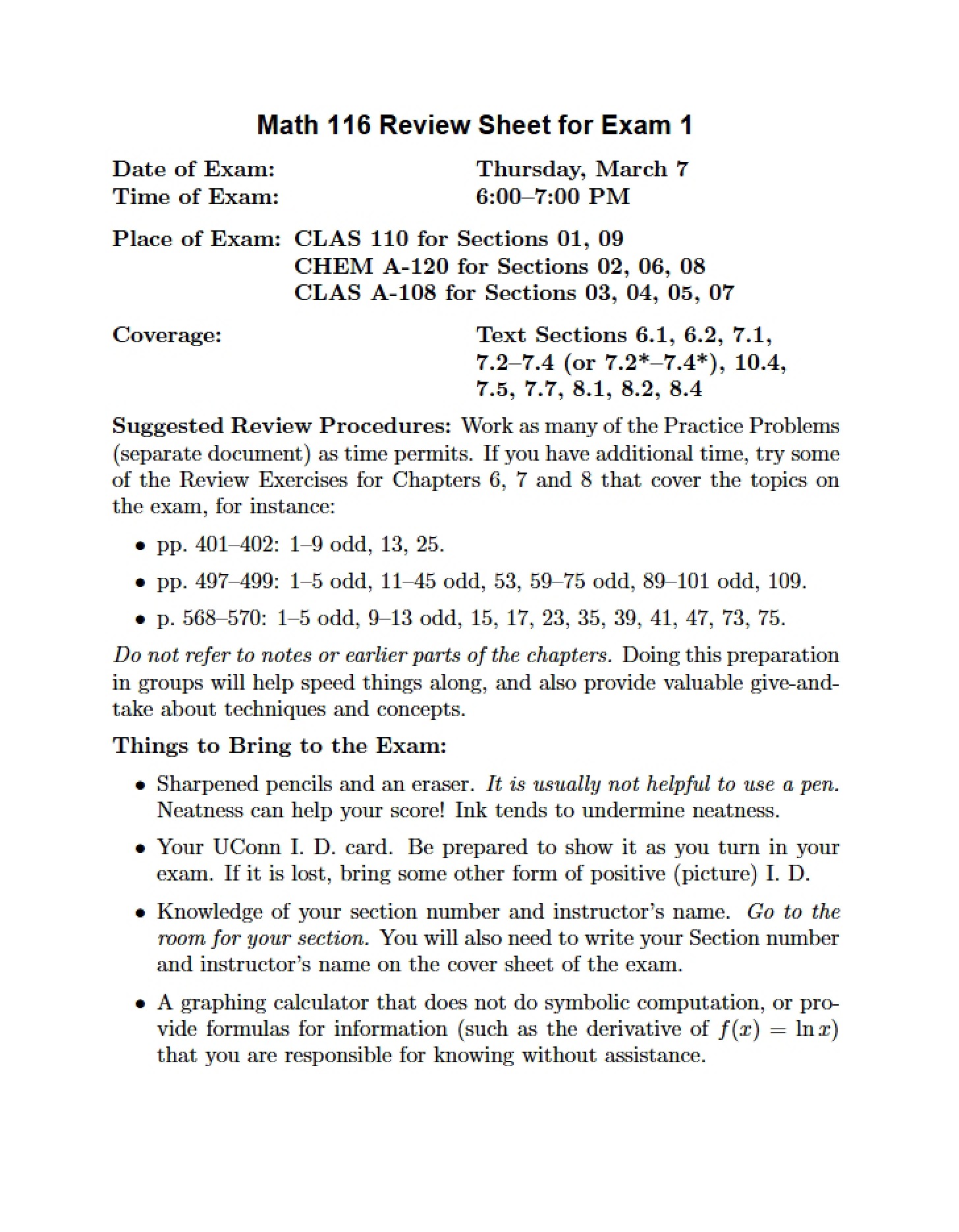 Course Syllabus - MATH 116
