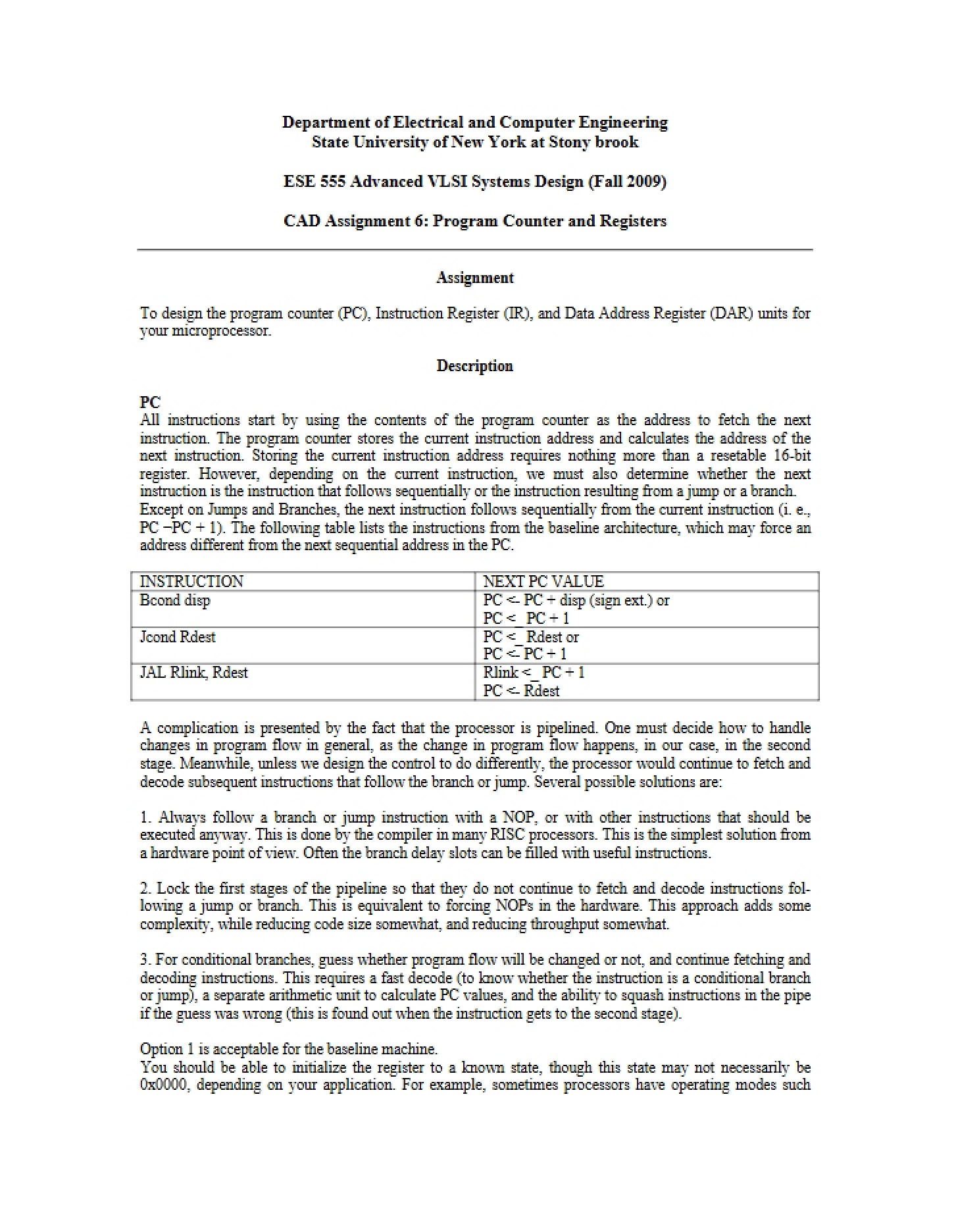 Registers and Program Counter (CAD Assignment 6)