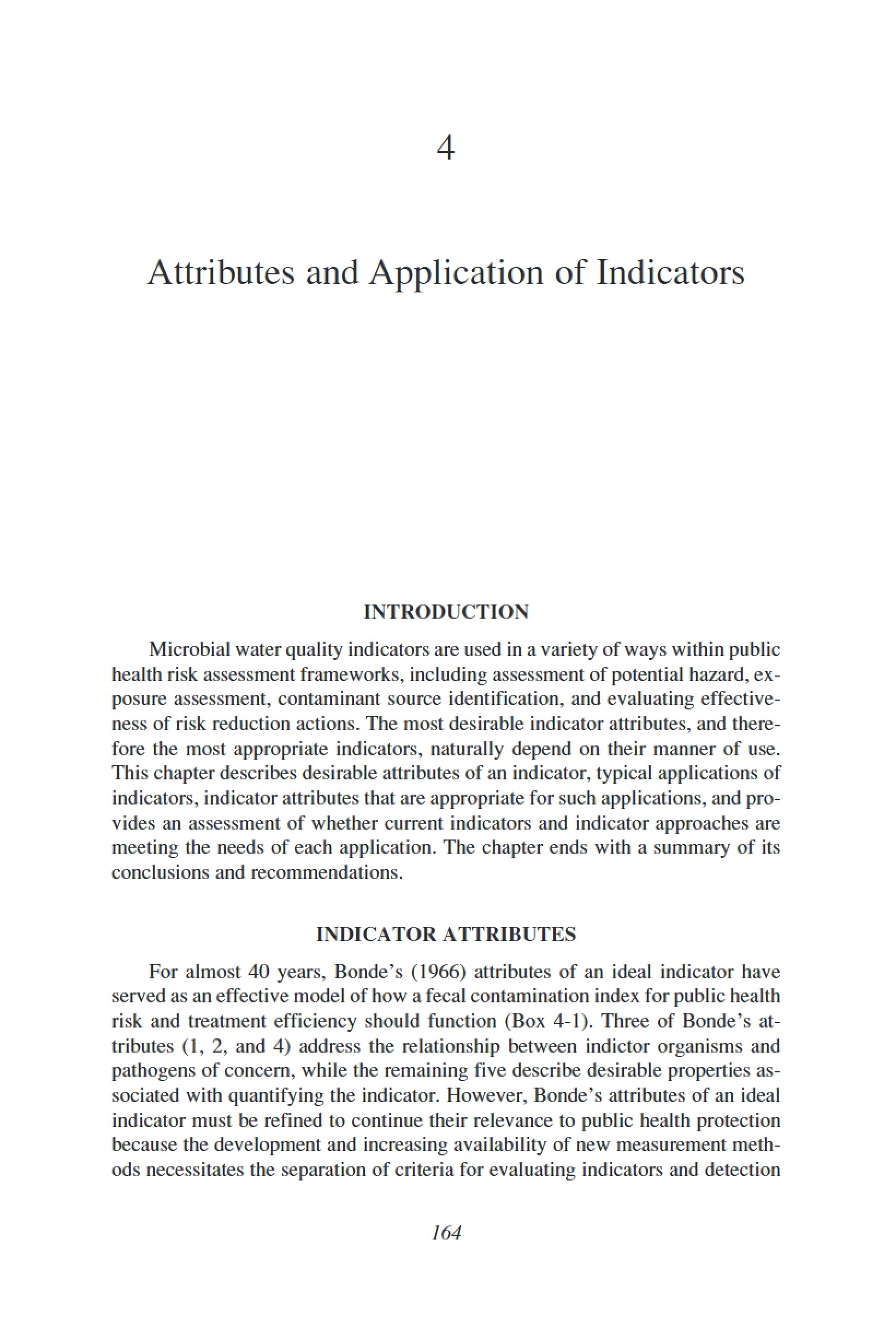 Indicators Applications and Attributes