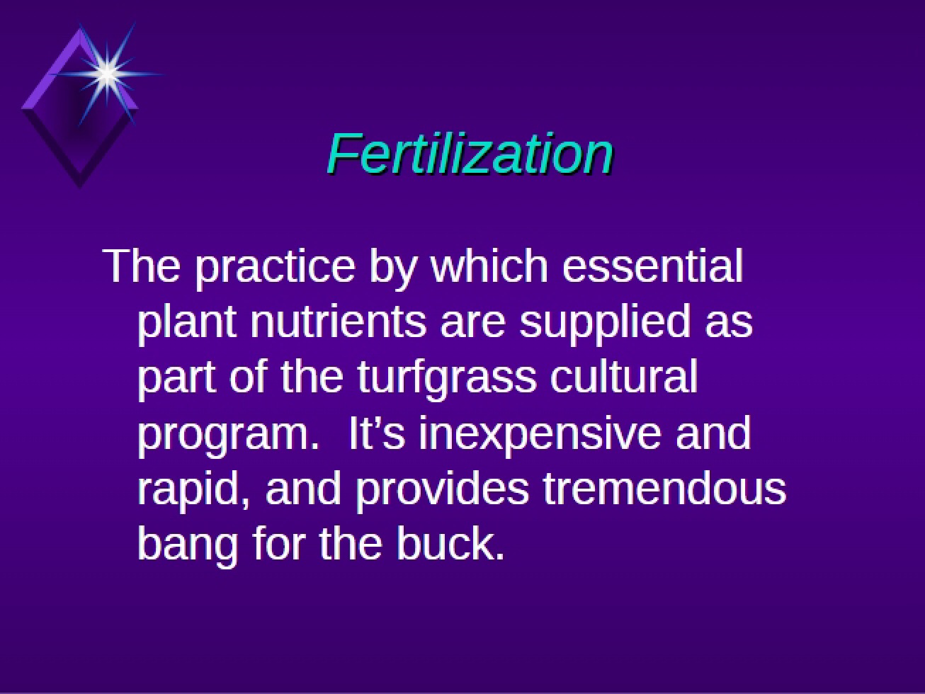 Turfgrass Fertilization