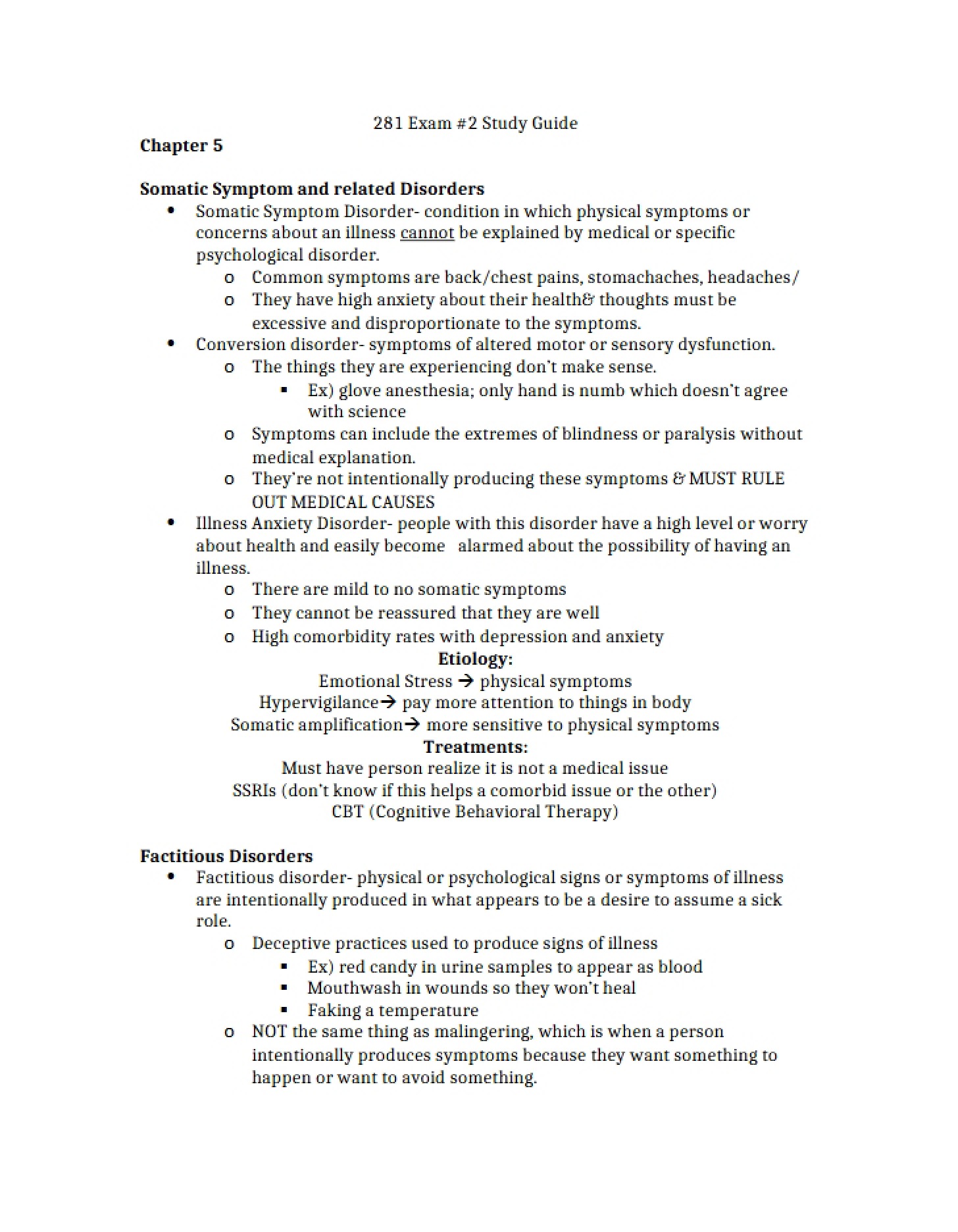 Somatic Symptoms and Related Disorders