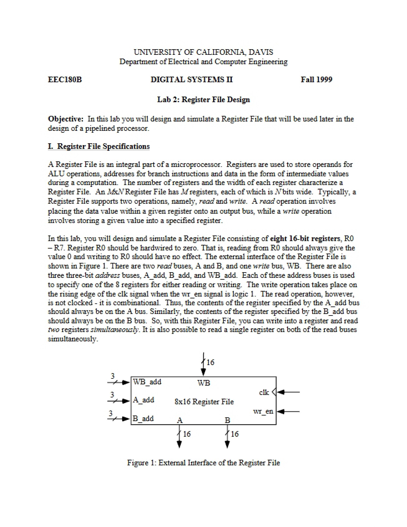 Register File Design (Lab 2)