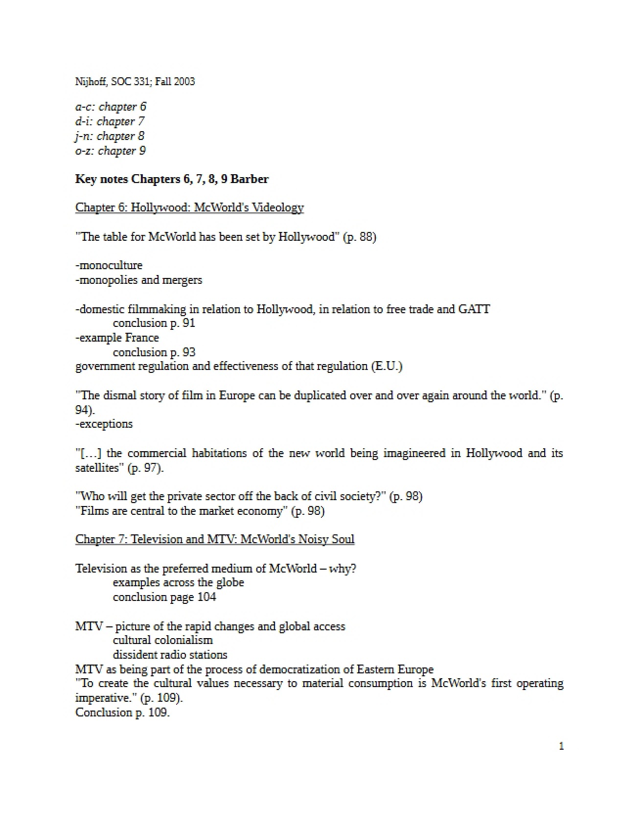 Week 10 Notes