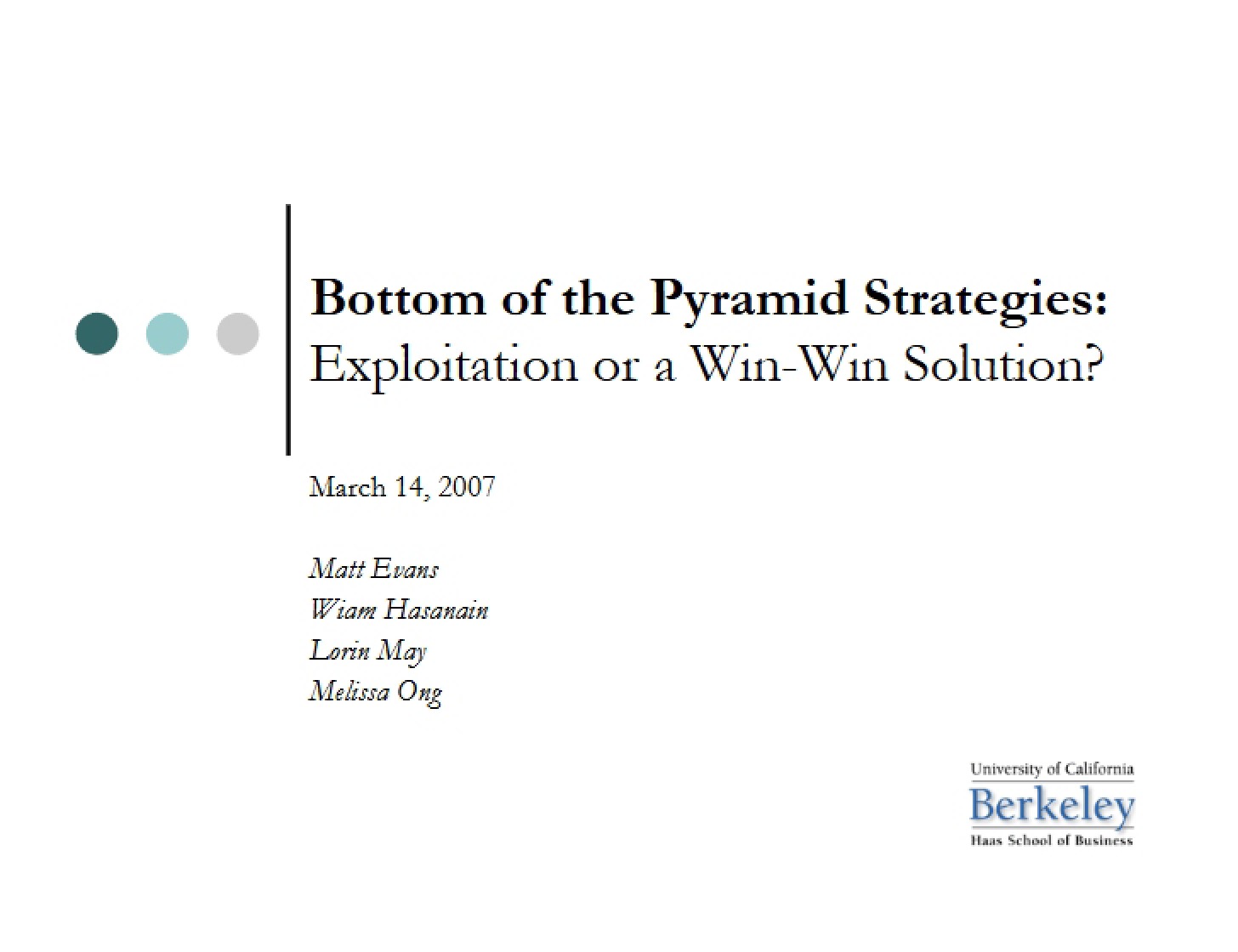 Strategies for Pyramid Bottom
