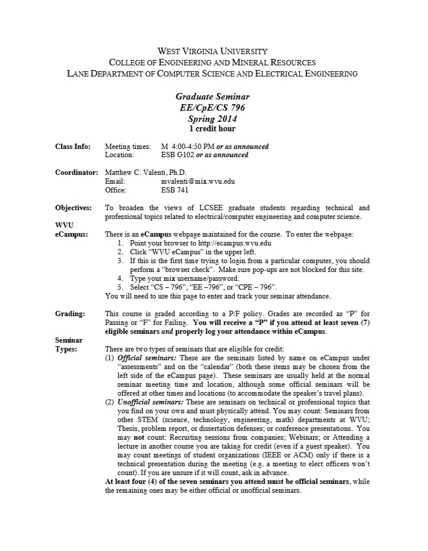 Course Syllabus