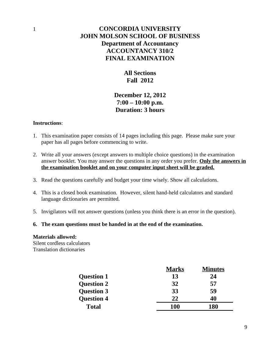 ACCO 310 Financial Reporting I - Lecture Resource