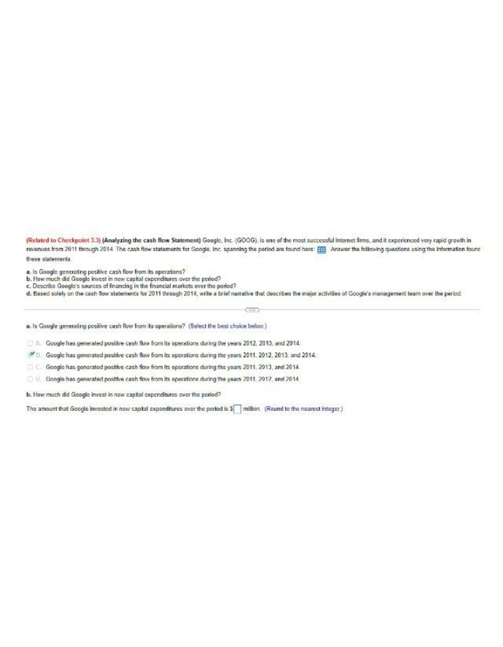 Google Cash Flow Statements Analysis