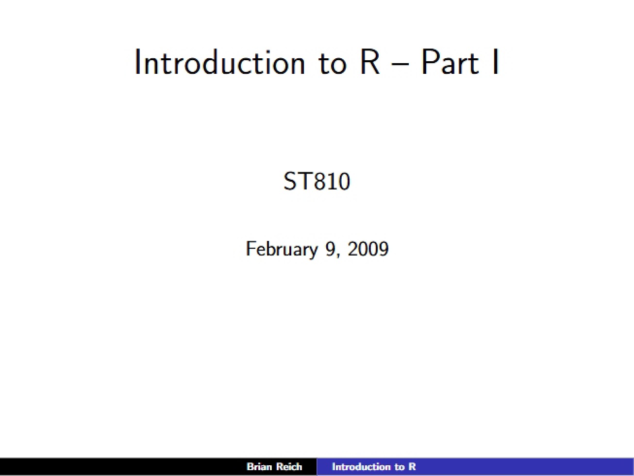 R Introduction Part 1
