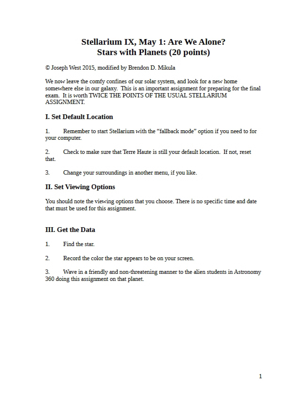 Stellarium Nine Stars with Planets
