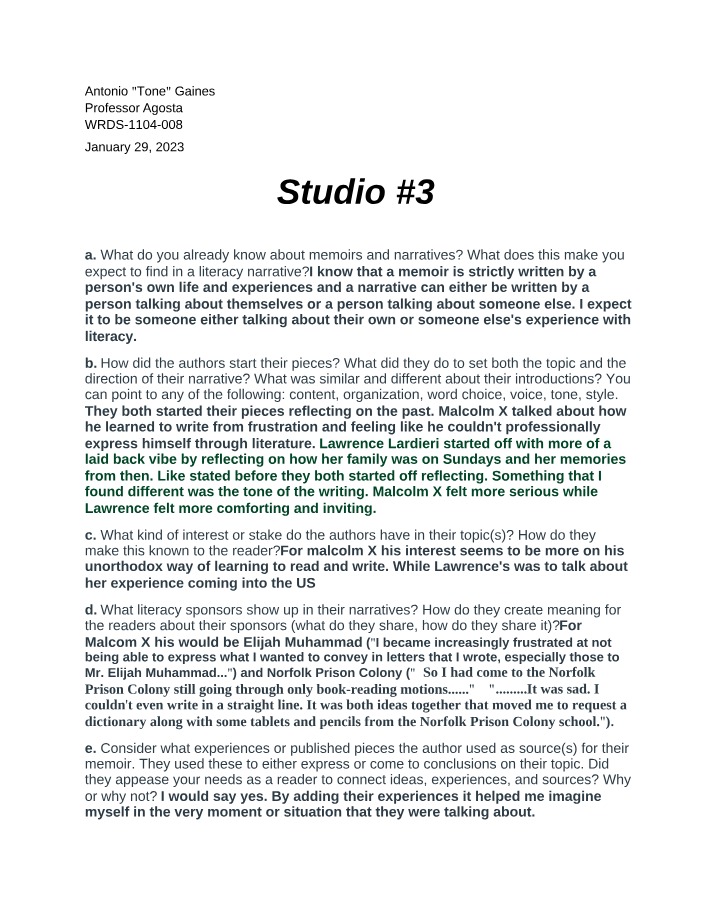 WRDS 1104 - Studio 3