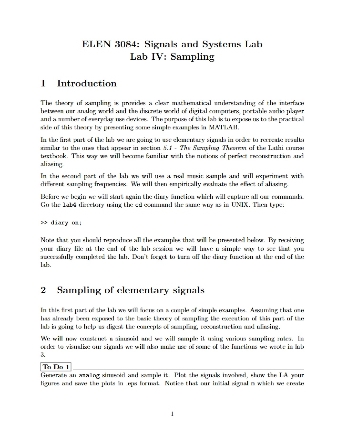 Sampling Lab IV